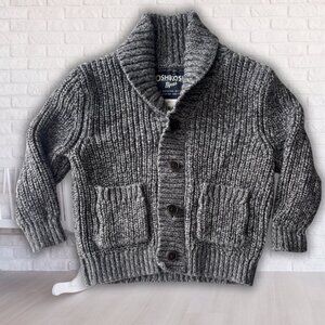 Kids OshKosh B’gosh Chunky Knit Cardigan Sweater (Grey) – 12–18M